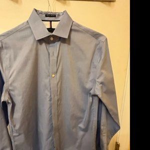 Tommy Hilfiger slim fit non-iron  button down dress shirt men 35 32/33 blue